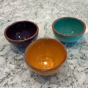 Bobby Flay TERRA Bowls Berry Sauce Condiment Stoneware 3.75” Portugal Set Of 3